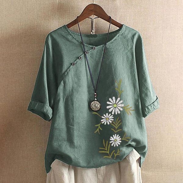women's blouses & shirts women casual shirt blouse plus size o-neck floral printed loose button tunic streetwear female clothing, White
women's blouses & shirts women casual shirt blouse plus size o-neck floral printed loose button tunic streetwear female clothing, White