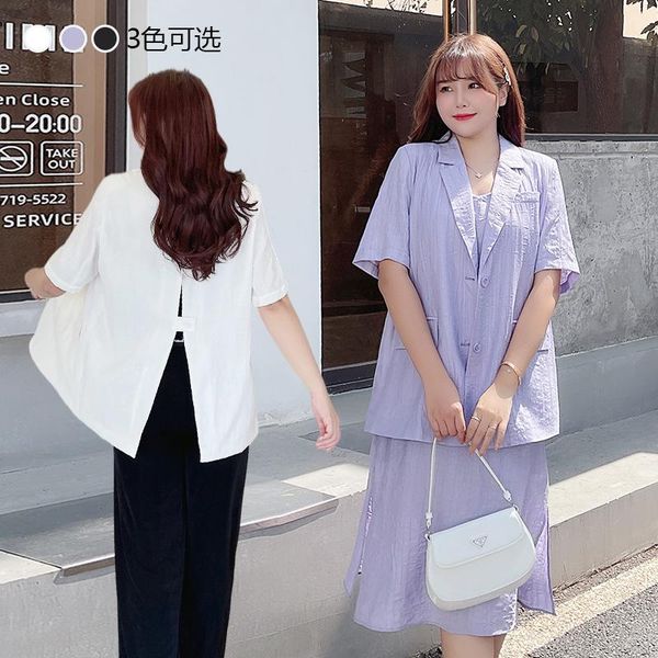 plus size tracksuits large women back slit summer mid length blazer solid pleated sling dress suit female clothes 4xl, Black
plus size tracksuits large women back slit summer mid length blazer solid pleated sling dress suit female clothes 4xl, Black