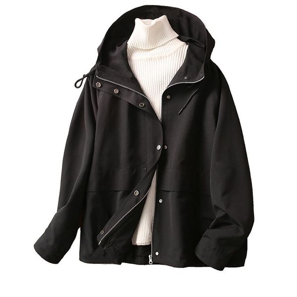 women's jackets spring 2021 fashion simple jacket solid color hooded short coat casual comfortable loose windbreaker, Black;brown
women's jackets spring 2021 fashion simple jacket solid color hooded short coat casual comfortable loose windbreaker, Black;brown