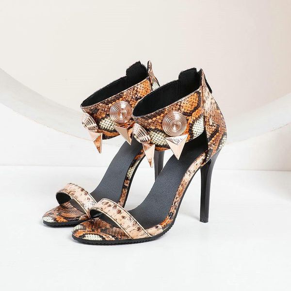 women's sandals snake pattern fish mouth fine-heeled super high-heeled punk style oversized summer dress shoes, Black
women's sandals snake pattern fish mouth fine-heeled super high-heeled punk style oversized summer dress shoes, Black