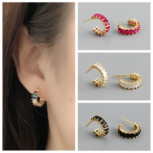 stud aide c-shape earrings for women men 925 sterling silver square bling zircon rainbow color piercing pendientes plata, Golden;silver
stud aide c-shape earrings for women men 925 sterling silver square bling zircon rainbow color piercing pendientes plata, Golden;silver