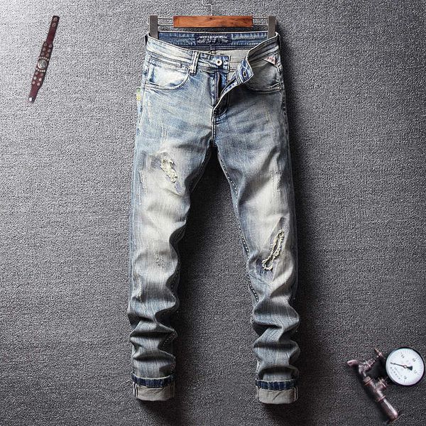 men's jeans italian fashion retro light blue slim fit ripped men elastic denim pants streetwear vintage designer homme d0u0 x1to
men's jeans italian fashion retro light blue slim fit ripped men elastic denim pants streetwear vintage designer homme d0u0 x1to