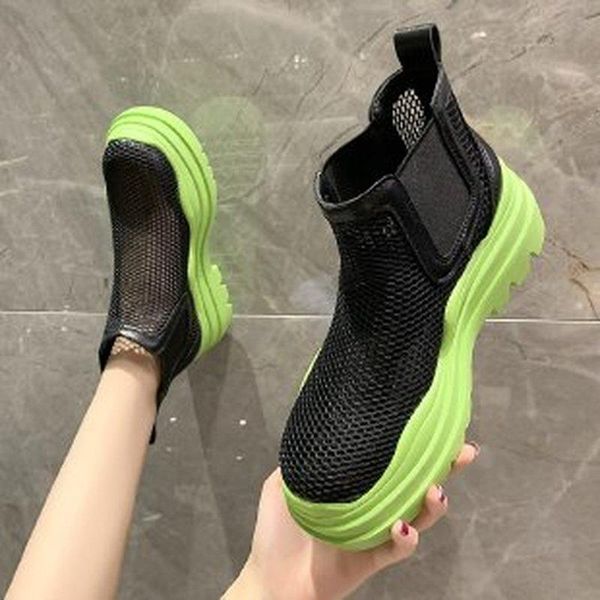 sandals women's short boots avocado color tide platform thick-soled mesh hollow summer thick-heeled british style, Black
sandals women's short boots avocado color tide platform thick-soled mesh hollow summer thick-heeled british style, Black