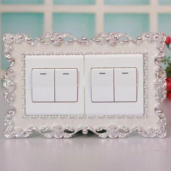 european creative candy color resin silver rose lace cover socket switch decoration stickers room frames
european creative candy color resin silver rose lace cover socket switch decoration stickers room frames