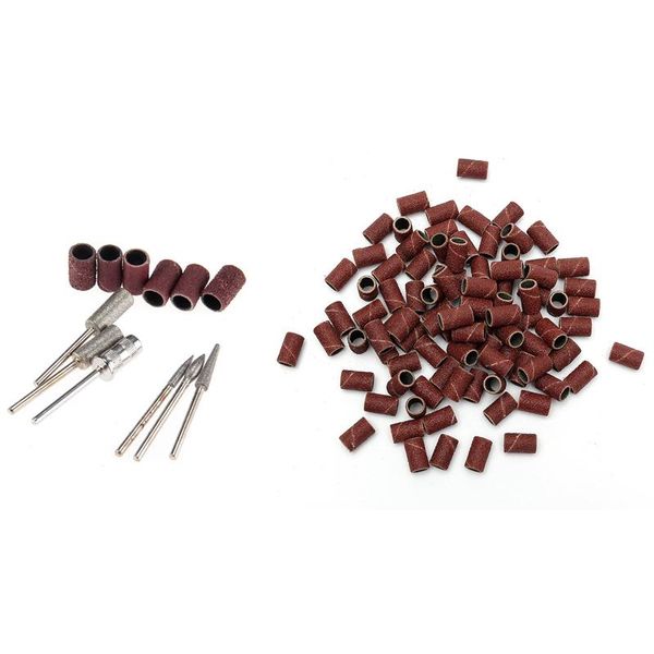 nail art equipment 6pcs bits set sanding band for electric file/drill & 100 pcs drill machine replacement, Silver
nail art equipment 6pcs bits set sanding band for electric file/drill & 100 pcs drill machine replacement, Silver