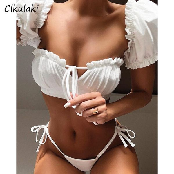 women's swimwear short-sleeved two-piece bikini set swimsuit women solid lace-up bikinis beachwear 2021 summer beach party swim bathing, White;black
women's swimwear short-sleeved two-piece bikini set swimsuit women solid lace-up bikinis beachwear 2021 summer beach party swim bathing, White;black