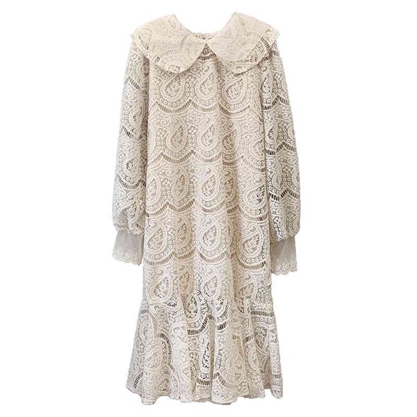 women beige black peter pan collar lace hook flower hollow out lantern long sleeve empire midi dress sweet d2173 210514, Black;gray
women beige black peter pan collar lace hook flower hollow out lantern long sleeve empire midi dress sweet d2173 210514, Black;gray