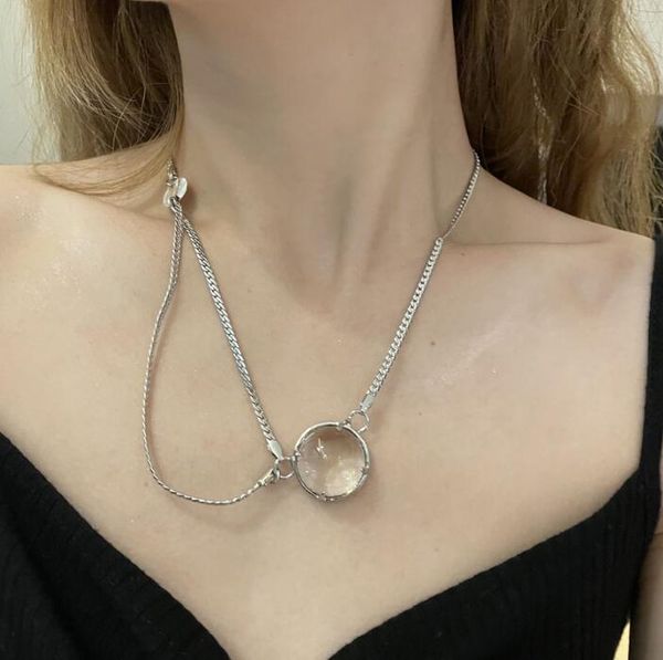 pendant necklaces ins style necklace luxury flat chain tassel transparent bead ball clavicle women summer neck, Silver
pendant necklaces ins style necklace luxury flat chain tassel transparent bead ball clavicle women summer neck, Silver