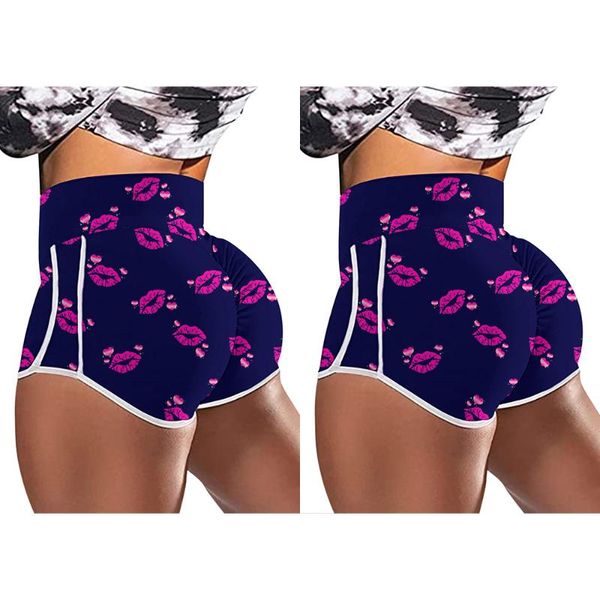 running shorts women sports yoga high waist ladies casual gym lips printed jogging workout summer pants active wear bottoms, Black;blue
running shorts women sports yoga high waist ladies casual gym lips printed jogging workout summer pants active wear bottoms, Black;blue