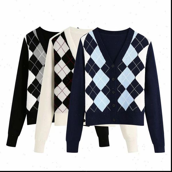 summer vintage british style knitted womens sweaters cardigans fashion argyle print single breasted long sleeves knit sweater femme, White;black
summer vintage british style knitted womens sweaters cardigans fashion argyle print single breasted long sleeves knit sweater femme, White;black