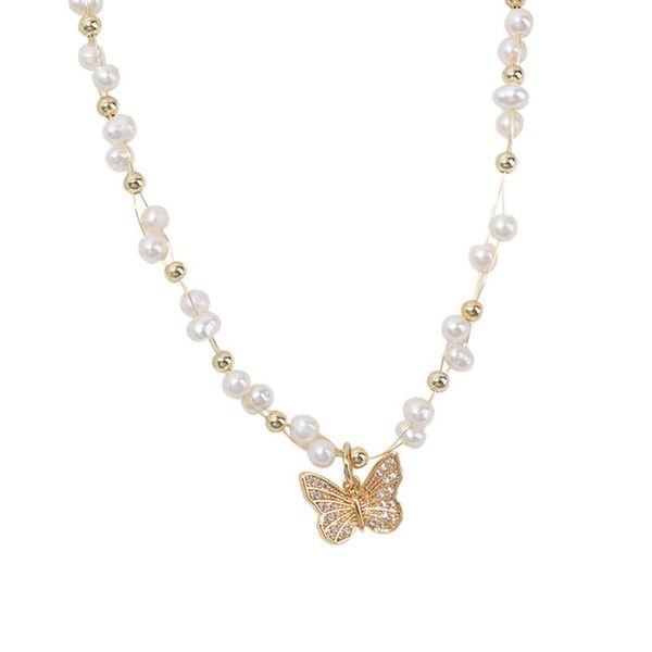 chains niche design natural baroque butterfly pearl necklace exquisite retro simple wild clavicle chain, Silver
chains niche design natural baroque butterfly pearl necklace exquisite retro simple wild clavicle chain, Silver