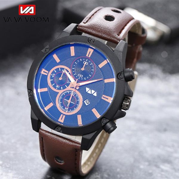 wristwatches vava voom watch men sport quartz 30m waterproof watches high-quality leather date wrist relogio masculino, Slivery;brown
wristwatches vava voom watch men sport quartz 30m waterproof watches high-quality leather date wrist relogio masculino, Slivery;brown