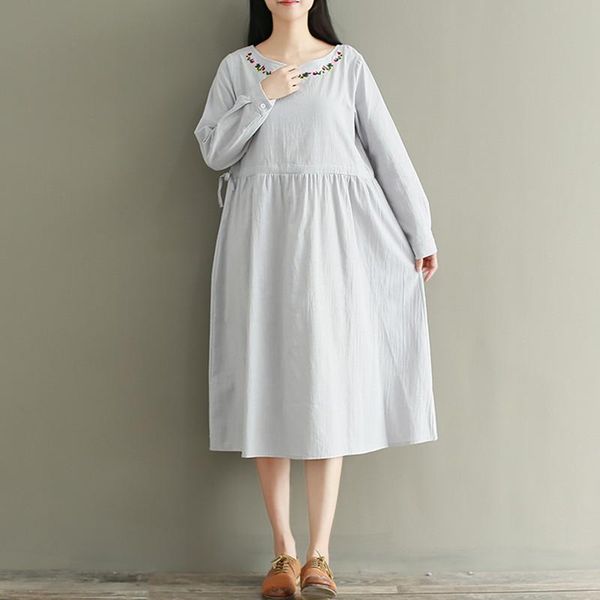 casual dresses women autumn dress midi length high waist drawstring literary mori girl cotton linen plus size, Black;gray
casual dresses women autumn dress midi length high waist drawstring literary mori girl cotton linen plus size, Black;gray