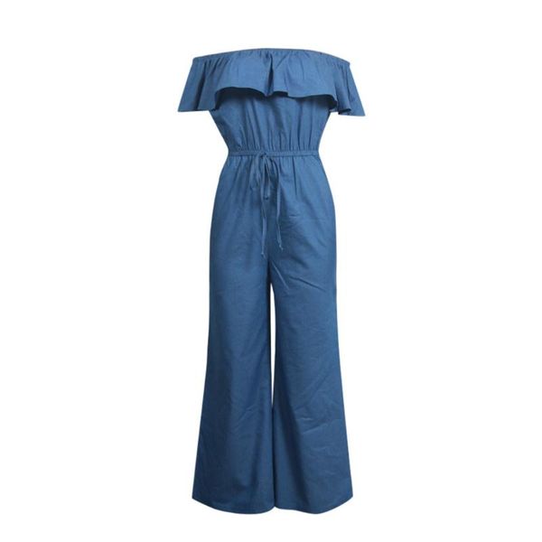 women's jumpsuits & rompers women off shoulder denim jeans look long party club playsuits, Black;white
women's jumpsuits & rompers women off shoulder denim jeans look long party club playsuits, Black;white