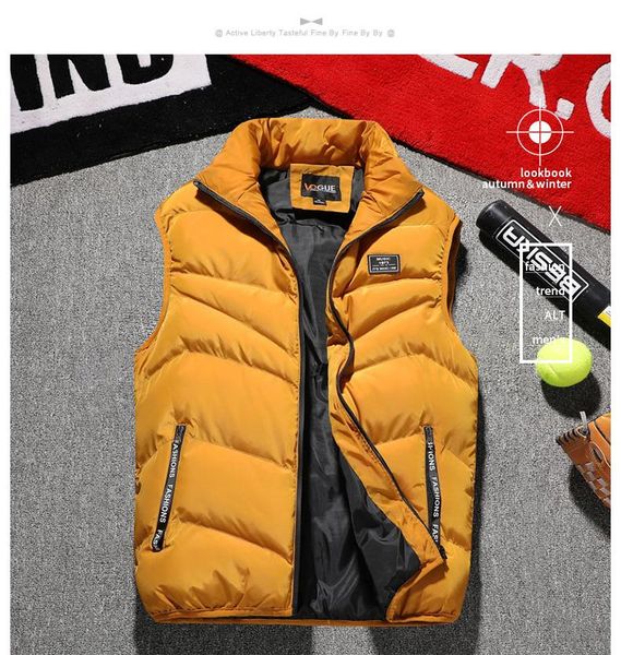men vest jackets warm thick autumn winter casual hooded men's sleeveless jacket handsome vests overcoat waistcoat, Black;white