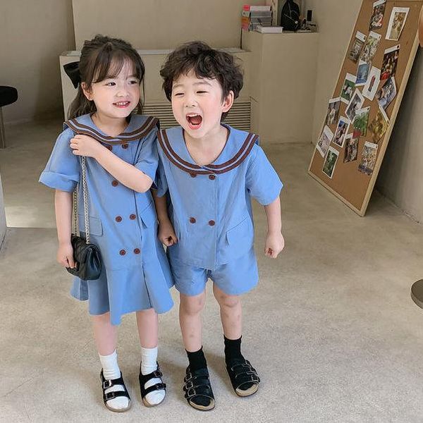 clothing sets children's 2021 summer college style suit western siblings boys two-piece girls dresses, White
clothing sets children's 2021 summer college style suit western siblings boys two-piece girls dresses, White