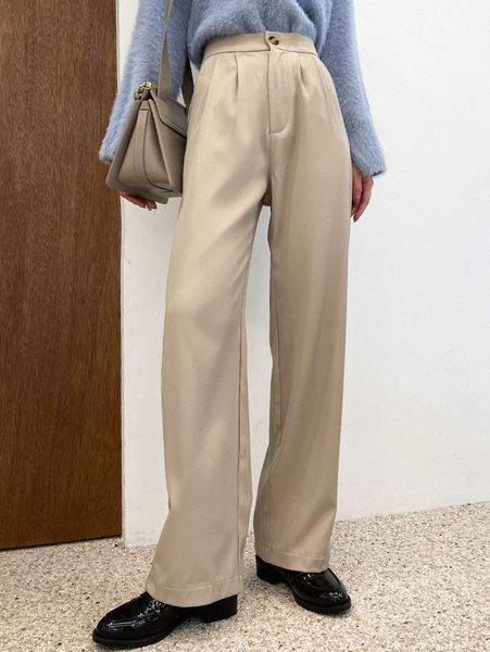 dazy high waist fold pleated pants c8iu#, Black;white