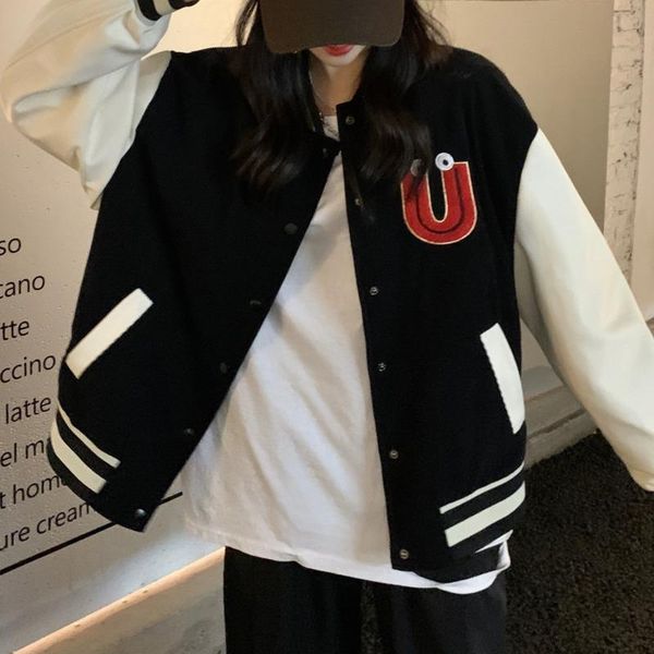 women's jackets baseball jacket fashion ins high street 2021 korean loose small man upper clothes, Black;brown
women's jackets baseball jacket fashion ins high street 2021 korean loose small man upper clothes, Black;brown
