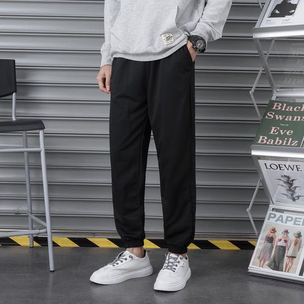 men's pants 2021 spring and summer solid color drawstring casual sports elastic waist, Black
men's pants 2021 spring and summer solid color drawstring casual sports elastic waist, Black