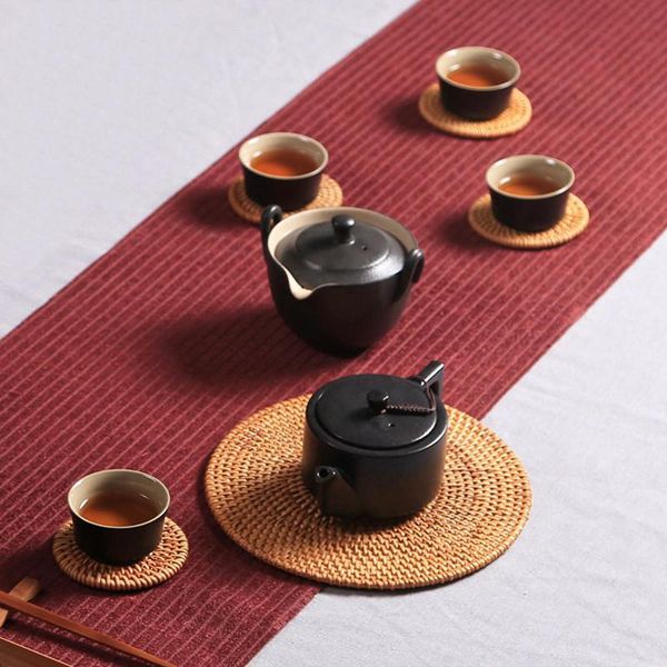 table runner 6pcs/ drink coasters set woven pp placemats waterproof dining mats non-slip tableware bowl pads cup kitchen
table runner 6pcs/ drink coasters set woven pp placemats waterproof dining mats non-slip tableware bowl pads cup kitchen