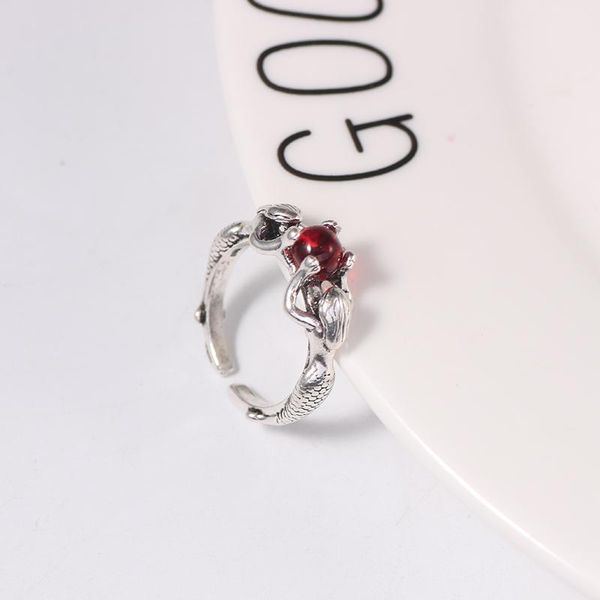 cluster rings selling gorgeous mermaid and red beads ring creative punk retro for women gift jewelry drop, Golden;silver
cluster rings selling gorgeous mermaid and red beads ring creative punk retro for women gift jewelry drop, Golden;silver