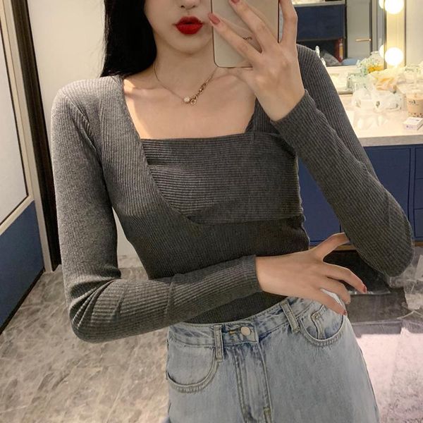 women's sweaters underwear woman spring and winter 2021 twist sweater slim bottom shirt long sleeve tight knitted, White;black
women's sweaters underwear woman spring and winter 2021 twist sweater slim bottom shirt long sleeve tight knitted, White;black