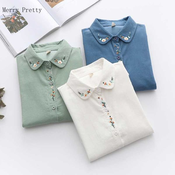 women corduroy casual shirts summer floral embroidery cotton blouse female long sleeve turndown collar 210526, White
women corduroy casual shirts summer floral embroidery cotton blouse female long sleeve turndown collar 210526, White