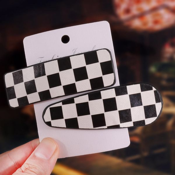 black-and-white checkered hairpin clip girl bb clip broken hairpin headdress hairpin simple word bangs luxury clip., Golden;silver
black-and-white checkered hairpin clip girl bb clip broken hairpin headdress hairpin simple word bangs luxury clip., Golden;silver