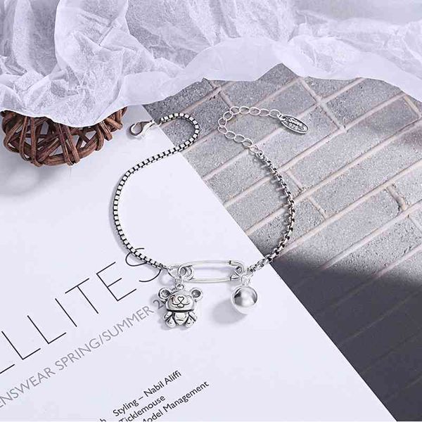 2021 new luxury crowd hip hop thai bear silver bead bracelet women's s925 pure silver jewelry, Black
2021 new luxury crowd hip hop thai bear silver bead bracelet women's s925 pure silver jewelry, Black