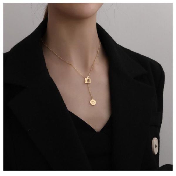 pendant necklaces colorfast titanium steel lucky light luxury necklace women's simple instagram mesh all-match clavicle chain, Silver
pendant necklaces colorfast titanium steel lucky light luxury necklace women's simple instagram mesh all-match clavicle chain, Silver