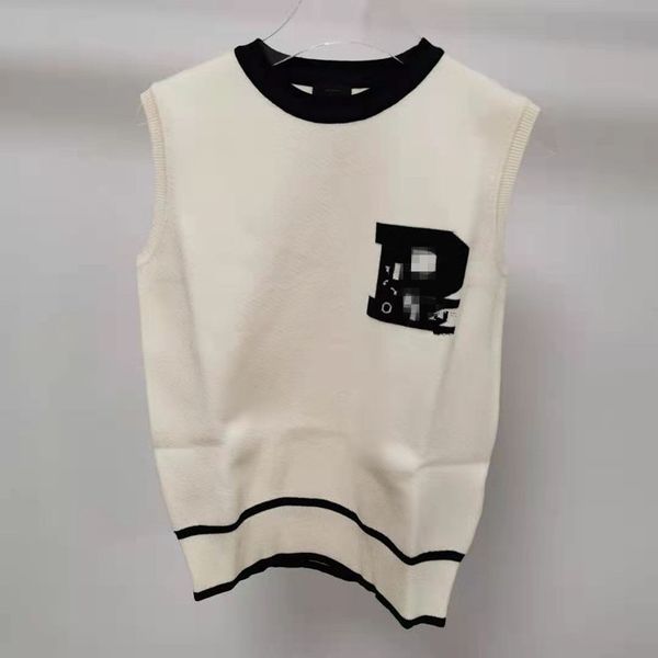 2021 spring summer black and white color matching sleeveless round neck knitted vest afl5, Black;white
2021 spring summer black and white color matching sleeveless round neck knitted vest afl5, Black;white