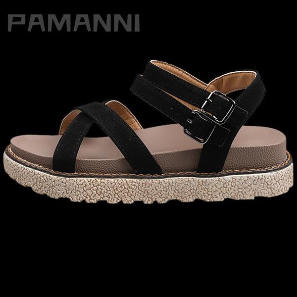 sandals pamanni roman style cross tied female summer ladies comfortable open toe shoes buckle cool breathable flock flats, Black
sandals pamanni roman style cross tied female summer ladies comfortable open toe shoes buckle cool breathable flock flats, Black