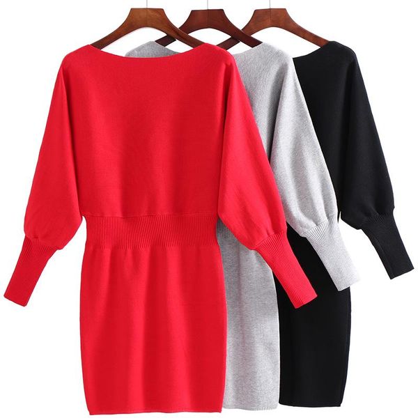 casual dresses knitted waist autumn and winter models women's bat sleeves sweater slim solid color package hip dress, Black;gray
casual dresses knitted waist autumn and winter models women's bat sleeves sweater slim solid color package hip dress, Black;gray
