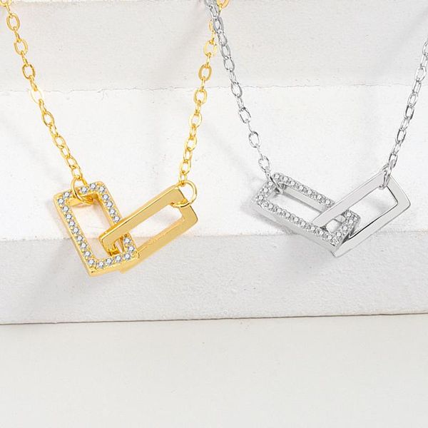 pendant necklaces light luxury double hollow square necklace women girls creative geometric clavicle chain ins style party jewelry gift, Silver
pendant necklaces light luxury double hollow square necklace women girls creative geometric clavicle chain ins style party jewelry gift, Silver