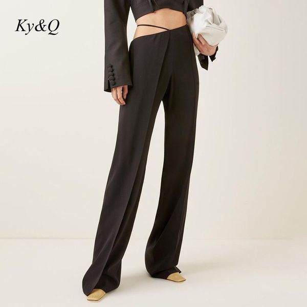 women's pants & capris 2021 spring summer trend runway designer women straight black asymmetry chic high waist wide leg trousers, Black;white
women's pants & capris 2021 spring summer trend runway designer women straight black asymmetry chic high waist wide leg trousers, Black;white