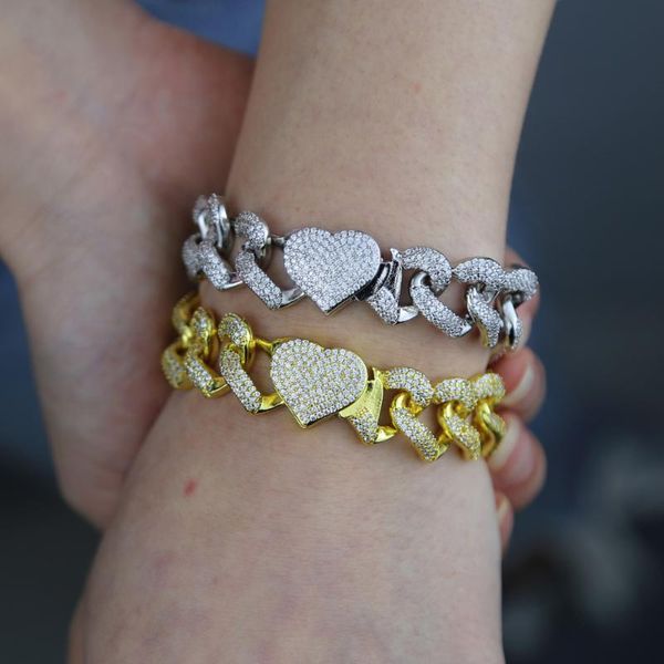 link, chain 2021 fashion hip hop iced out bling heart-shaped cubic zirconia cz paved miami cuban link women bracelet jewelry, Black
link, chain 2021 fashion hip hop iced out bling heart-shaped cubic zirconia cz paved miami cuban link women bracelet jewelry, Black