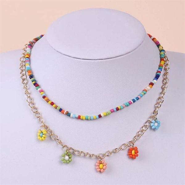 chains 2 pieces/setbohemian hand-woven rice beads flower multilayer necklace beach style beaded ladies collar perlas, Silver
chains 2 pieces/setbohemian hand-woven rice beads flower multilayer necklace beach style beaded ladies collar perlas, Silver