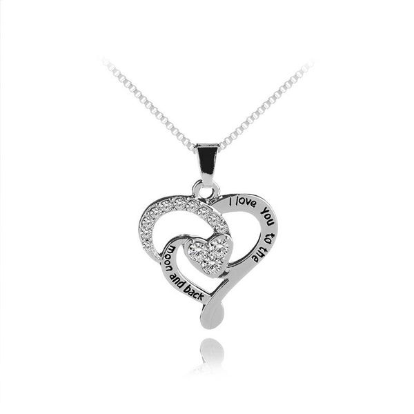 pendant necklaces europe and america mother's day necklace"i love you to the moon back"letter as gift of lady jewelry, Silver
pendant necklaces europe and america mother's day necklace"i love you to the moon back"letter as gift of lady jewelry, Silver