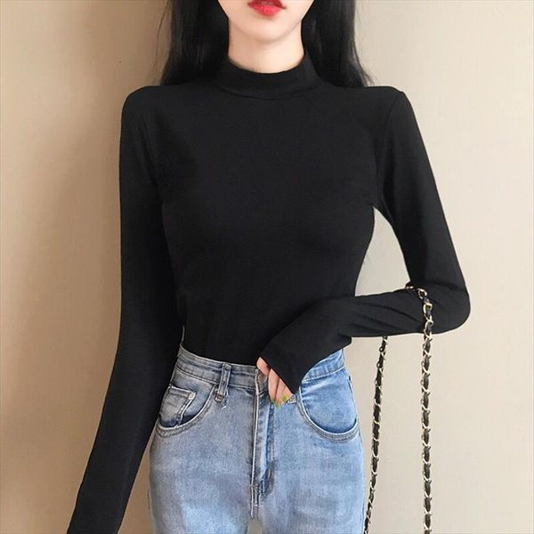 spring autumn womens long sweater bottoming shirt tight clothes pullover slim female, White;black
spring autumn womens long sweater bottoming shirt tight clothes pullover slim female, White;black