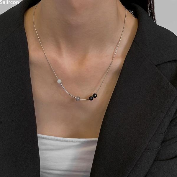chokers korean fashion titanium steel thin snake chain necklace for women men acrylic ball decorations collares aesthetic jewelry, Golden;silver
chokers korean fashion titanium steel thin snake chain necklace for women men acrylic ball decorations collares aesthetic jewelry, Golden;silver