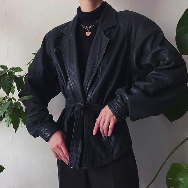 women's leather & faux conkor fashion style notched jackets women elegant black high imitation coats tie belt pu short ladies
women's leather & faux conkor fashion style notched jackets women elegant black high imitation coats tie belt pu short ladies