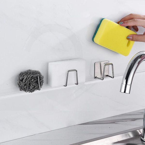kitchen storage & organization stainless steel sink sponges holder self adhesive drain drying rack wall hooks organizer gadgets
kitchen storage & organization stainless steel sink sponges holder self adhesive drain drying rack wall hooks organizer gadgets