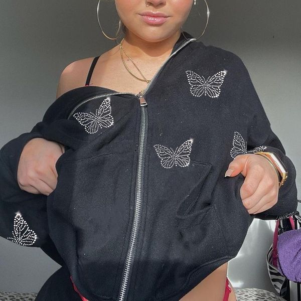women's hoodies & sweatshirts black y2k autumn women butterfly diamond zip up korean sweatshirt winter jacket long sleeve hood pullove
women's hoodies & sweatshirts black y2k autumn women butterfly diamond zip up korean sweatshirt winter jacket long sleeve hood pullove