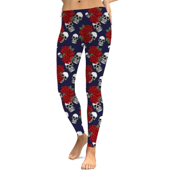 women's leggings fitness women full length floral skull printing girls workout halloween pants 6 patterns, Black
women's leggings fitness women full length floral skull printing girls workout halloween pants 6 patterns, Black