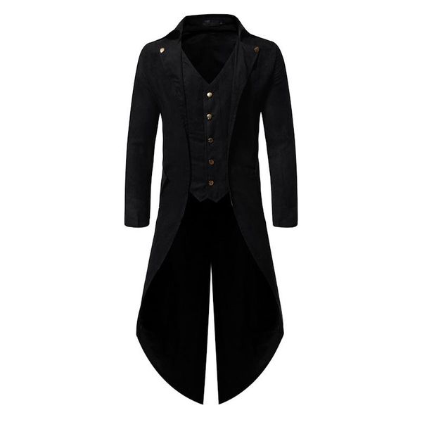 men's vests mens gothic steampunk suit vest waistcoat 2021 fashion sleeveless black tailcoat medieval halloween cosplay stage gilet men, Black;white
men's vests mens gothic steampunk suit vest waistcoat 2021 fashion sleeveless black tailcoat medieval halloween cosplay stage gilet men, Black;white