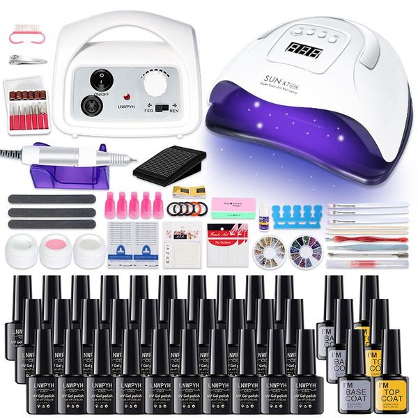 nail art kits set 114w uv led lamp nails dryer 35000rpm drill machine 30/20/10 pcs gel polish kit soak off varnish
nail art kits set 114w uv led lamp nails dryer 35000rpm drill machine 30/20/10 pcs gel polish kit soak off varnish