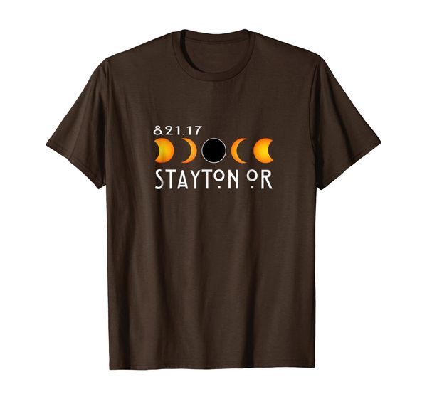 Stayton Oregon Total Solar Eclipse 2017 T-Shirt, White;black
Stayton Oregon Total Solar Eclipse 2017 T-Shirt, White;black