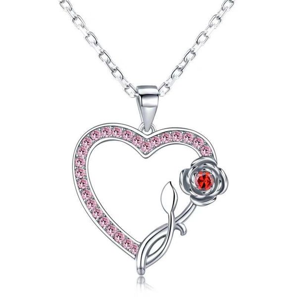 pendant necklaces 2021 full of zircon rose flower love heart for women simple fashion clavicle chain choker jewelry gifts, Silver
pendant necklaces 2021 full of zircon rose flower love heart for women simple fashion clavicle chain choker jewelry gifts, Silver