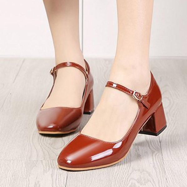 dress shoes 2021 women medium heels mary janes patent leather pumps ankle strap ladies shoe office zapatos mujer e875, Black
dress shoes 2021 women medium heels mary janes patent leather pumps ankle strap ladies shoe office zapatos mujer e875, Black