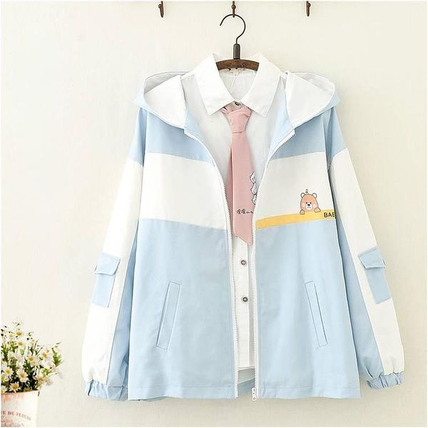 women's jackets japan style cute cartoon zipper women 2021 hooded kawaii coats femme all match age-reducing outerwear autumn, Black;brown
women's jackets japan style cute cartoon zipper women 2021 hooded kawaii coats femme all match age-reducing outerwear autumn, Black;brown